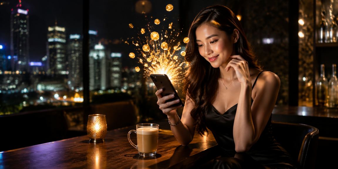 Pengguna dari Petaling Jaya memantau perlawanan badminton melalui telefon di platform 1400